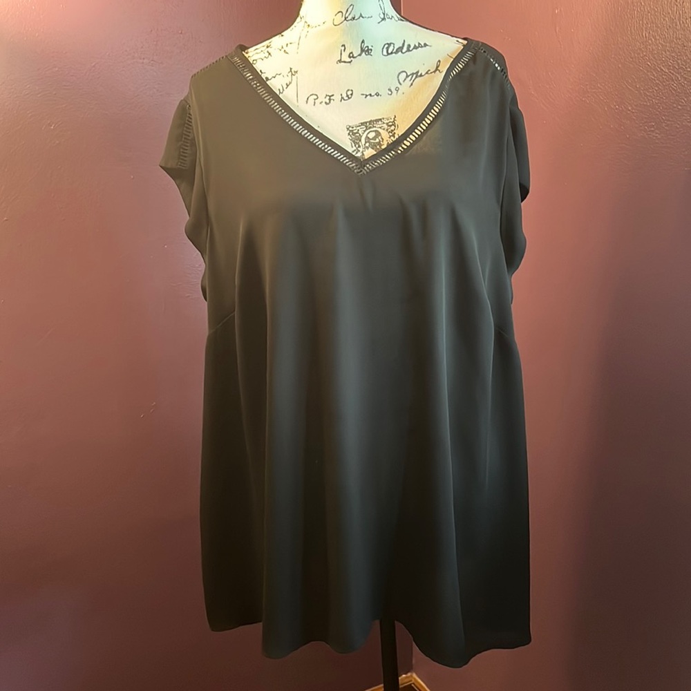 Black v-neck blouse